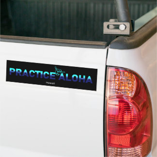 Hawaii Practice Aloha HIPacific Shaka (Hang loose) Bumper Sticker