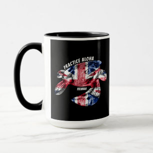 Hawaii Practice Aloha - Tribal Honu HIFlag Mug