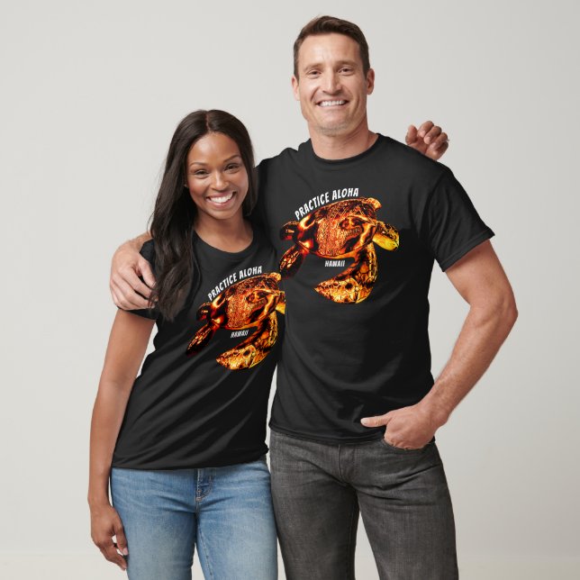 Hawaii Practice Aloha - Tribal Honu Lava T-Shirt (Unisex)