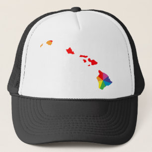 hawaii pride. angled. trucker hat