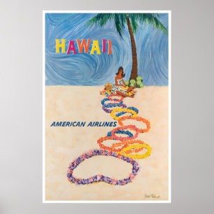 Hawaii Print Hawaiian Art American Travel Poster