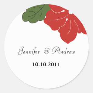 Hawaii Red Floral Wedding Sticker