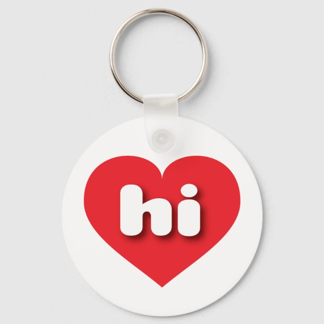 Hawaii red heart - I love hi Keychain (Front)
