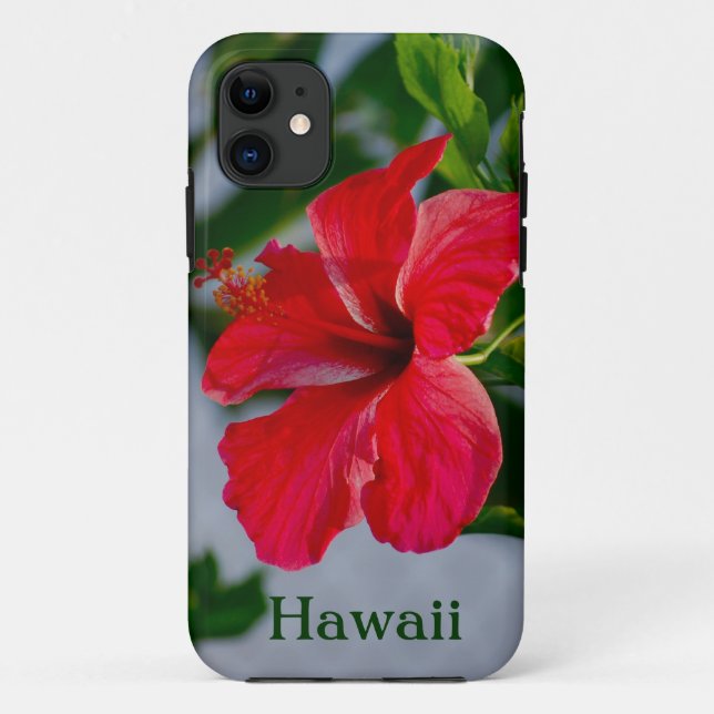 Hawaii Red Hibiscus Case-Mate iPhone Case (Back)
