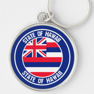 Hawaii Round Emblem Keychain