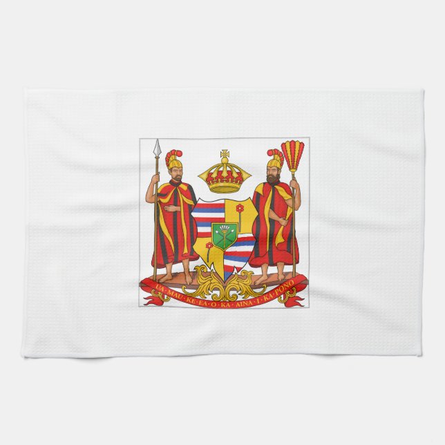 Hawaii Royal Coat of Arms Kitchen Towel (Horizontal)