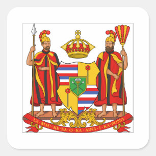 Hawaii Royal Coat of Arms Square Sticker