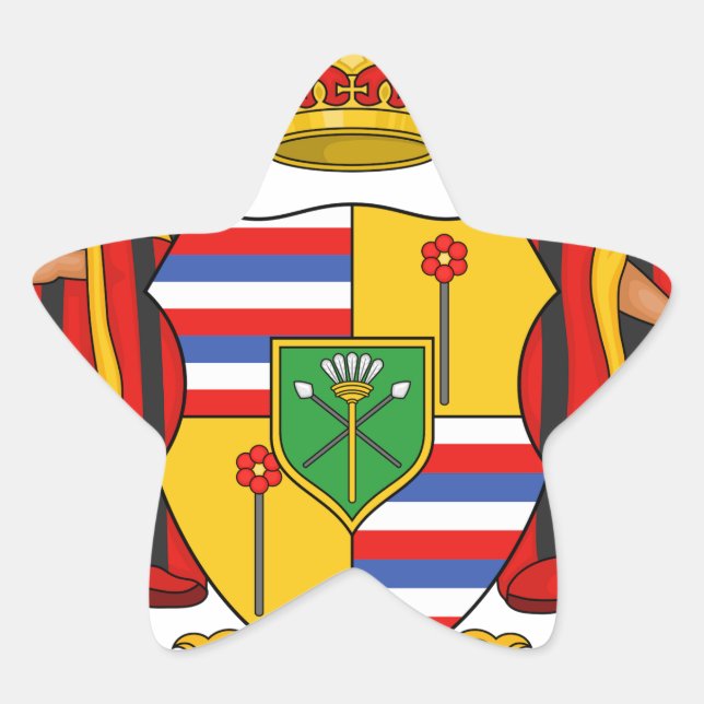 Hawaii Royal Coat of Arms Star Sticker (Front)