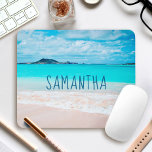 Hawaii Sandy Beach Blue Ocean Photo Custom Name Mouse Pad<br><div class="desc">Remind yourself of the fresh salt smell of the ocean air whenever you use this stunning vibrantly-coloured photography personalized name mousepad. Exhale and explore the solitude of an empty Hawaiian beach. Makes a great gift for someone special! Just type in the name of your choice and you can easily personalize...</div>