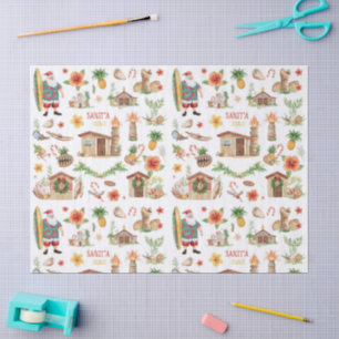 Hawaii Santa Surf Shack Hawaii “Mele Kalikimaka!”  Tissue Paper