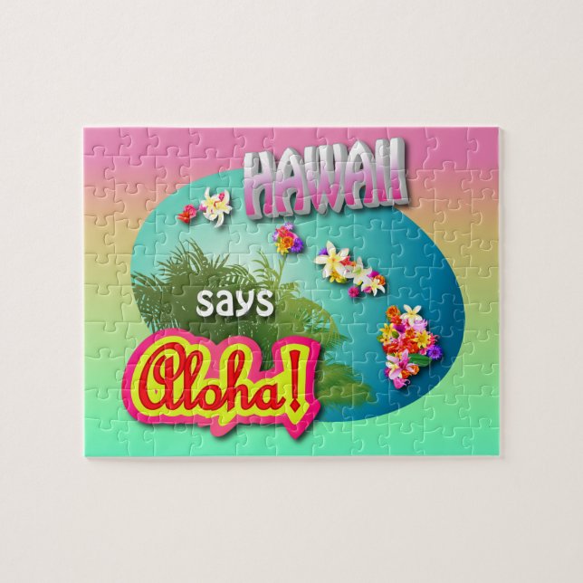 Hawaii Says Aloha! Jigsaw Puzzle (Horizontal)