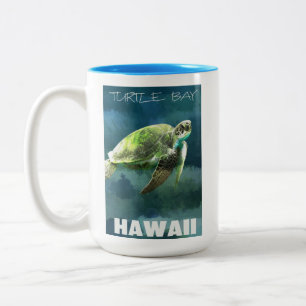 Hawaii Sea Turtle Artistic Two-Tone Coffee Mug