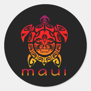 Hawaii Sea Vivid Turtle  Classic Round Sticker