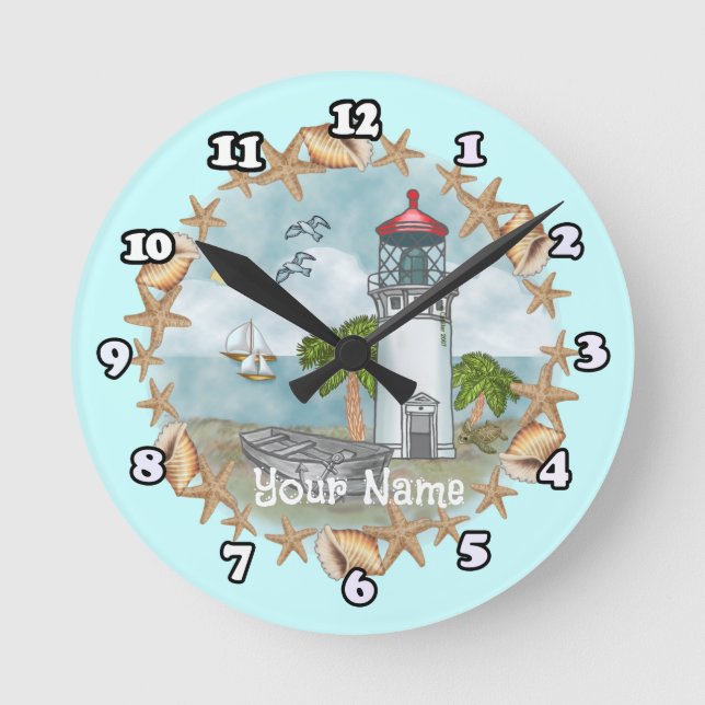 Hawaii Shells Lighthouse clock (Front)