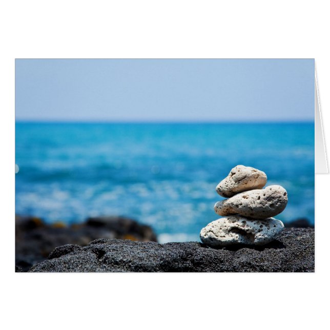 Hawaii Shoreline - White Coral, Black Lava Rocks (Front Horizontal)