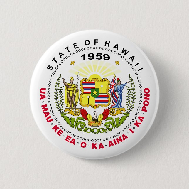 Hawaii sign 2 inch round button (Front)