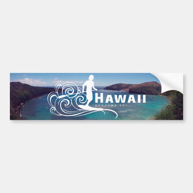 Hawaii Stand Up Paddle and Hanauma Bay Bumper Sticker (Front)