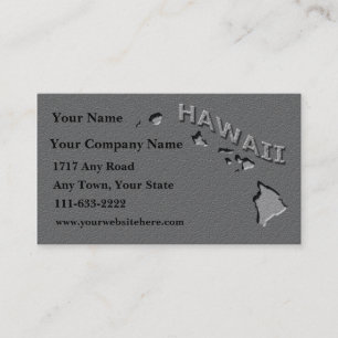 Hawaii State Business card  carved stone look