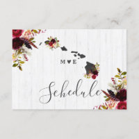 Hawaii State Destination Rustic Wedding Schedule