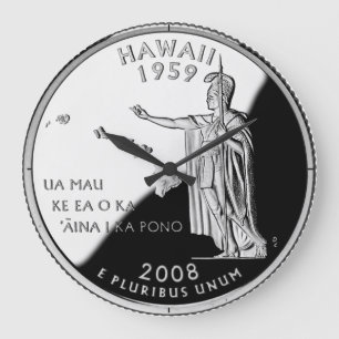 Hawaii State Faux Quarter Clock