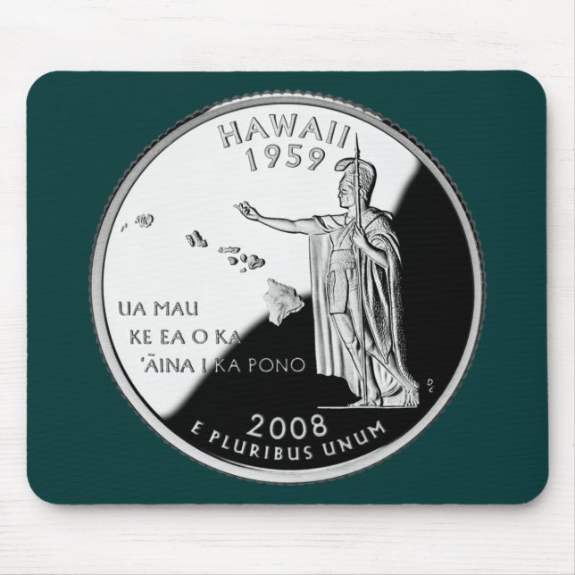 Hawaii State Faux Quarter Mouse Pad (Front)