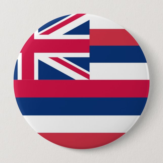 Hawaii State Flag 4 Inch Round Button (Front)