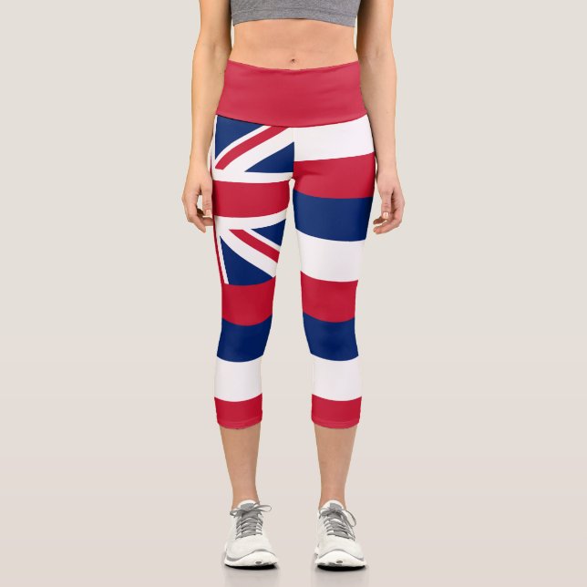 Hawaii State Flag Capri Leggings (Front)