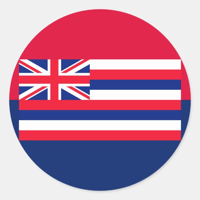 Hawaii State Flag Design Classic Round Sticker (Front)