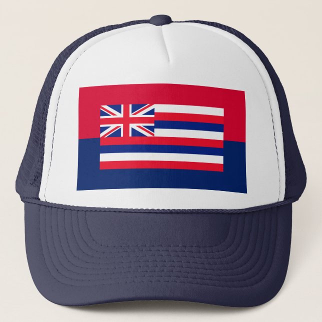 Hawaii State Flag Design Decor Trucker Hat (Front)