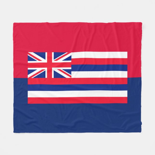 Hawaii State Flag Design Fleece Blanket (Front (Horizontal))
