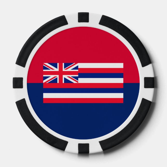 Hawaii State Flag Design Poker Chips (Front)