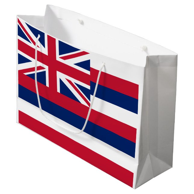 Hawaii State Flag Large Gift Bag (Front Angled)