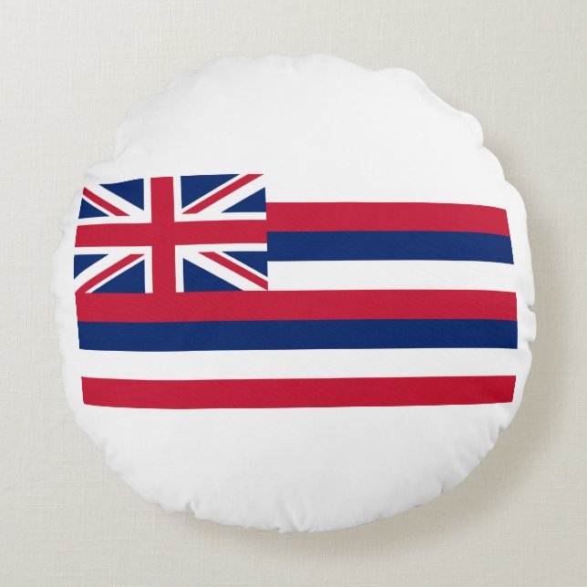 Hawaii State Flag Round Pillow (Front)