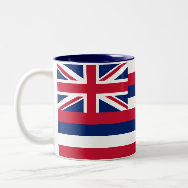 Hawaii State Flag Two-Tone Coffee Mug (Left)