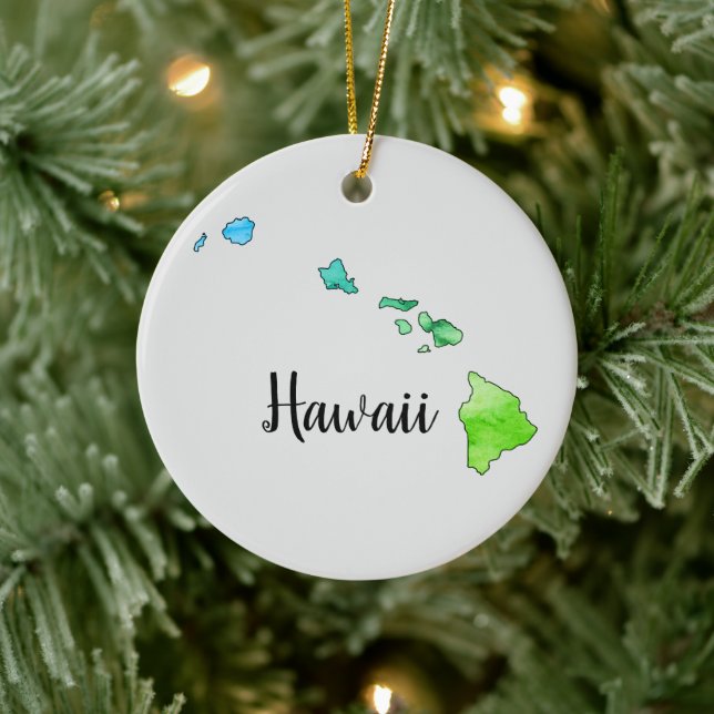 Hawaii State Illustration Ornament (Tree)
