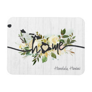Hawaii State Personalized Your Home City Rustic Magnet