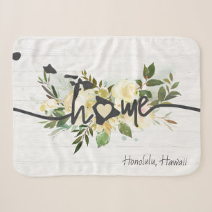 Hawaii State Personalized Your Home City Rustic Sherpa Blanket