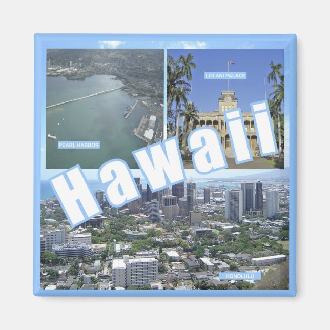 Hawaii State Travel Photo Souvenir Frigo Magnets (Devant)