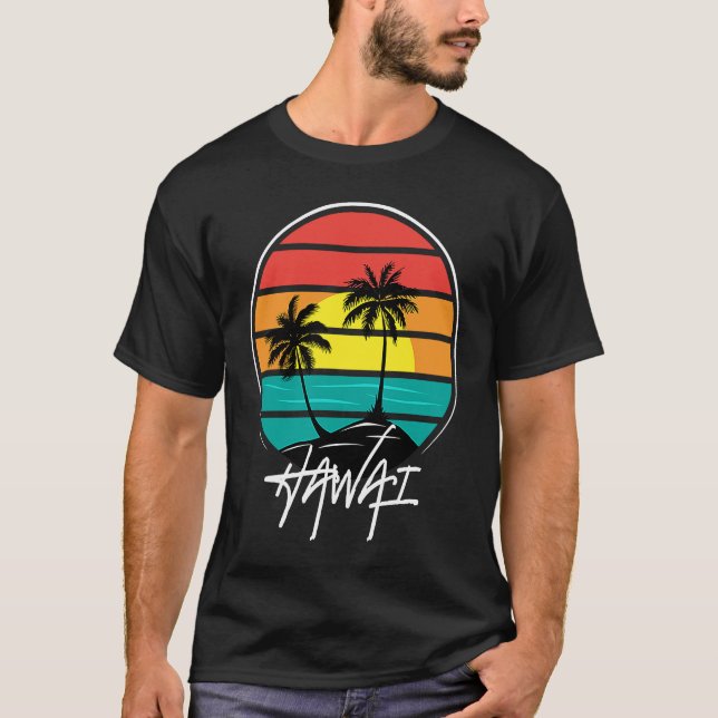 Hawaii Summer Beach Vintage Sunset  1 T-Shirt (Front)