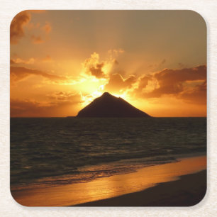 Hawaii sunrise at the beach coaster