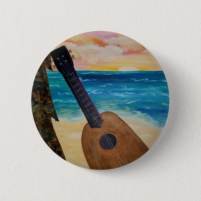 hawaii sunset 2 inch round button (Front)