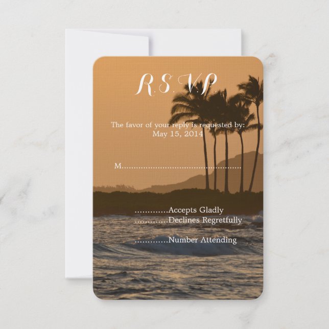 Hawaii Sunset Wedding RSVP (Devant)