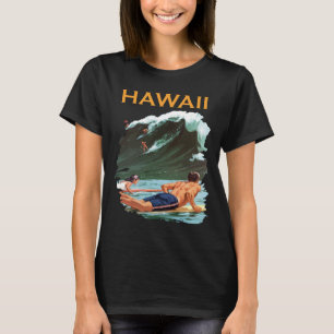 Hawaii Surfer Wave Retro Travel T-Shirt