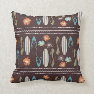 hawaii surfers throw pillow] pillow