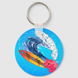 Hawaii Surfing Keychain
