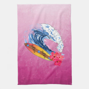 Hawaii Surfing Kitchen Towel