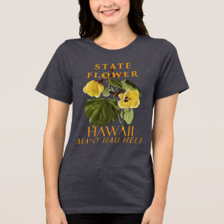 Hawaii Territory Flower The Hibiscus brackenridgei Tri-Blend Shirt