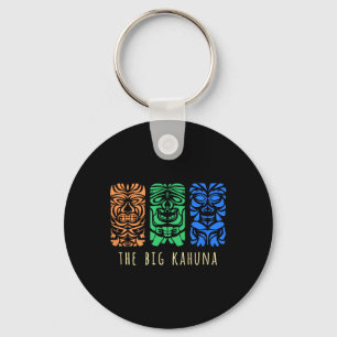 Hawaii Tiki Polynesian Big Kahuna Surfer Retro Haw Keychain