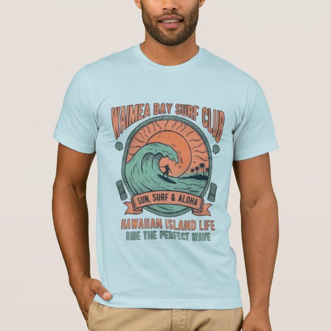 Hawaii Tiki Surf Vintage Tee  (Front)