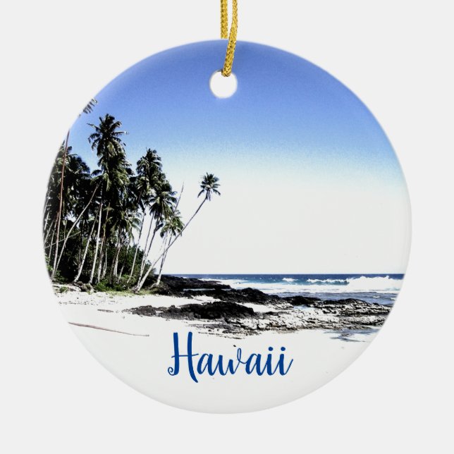 Hawaii Travel Ceramic Ornament (Front)